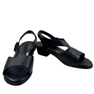 SAS Black Suntimer Comfort Cushioned Support Classy Heeled Sandals Women's 6.5